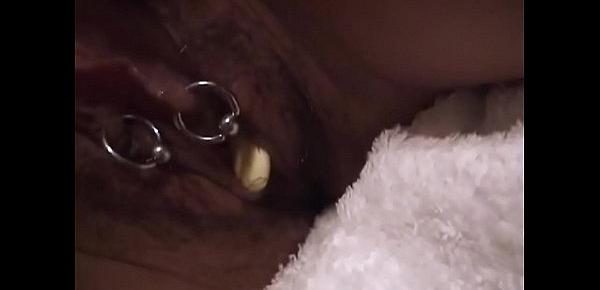  Japanese girl chocolate playing pierced pussy